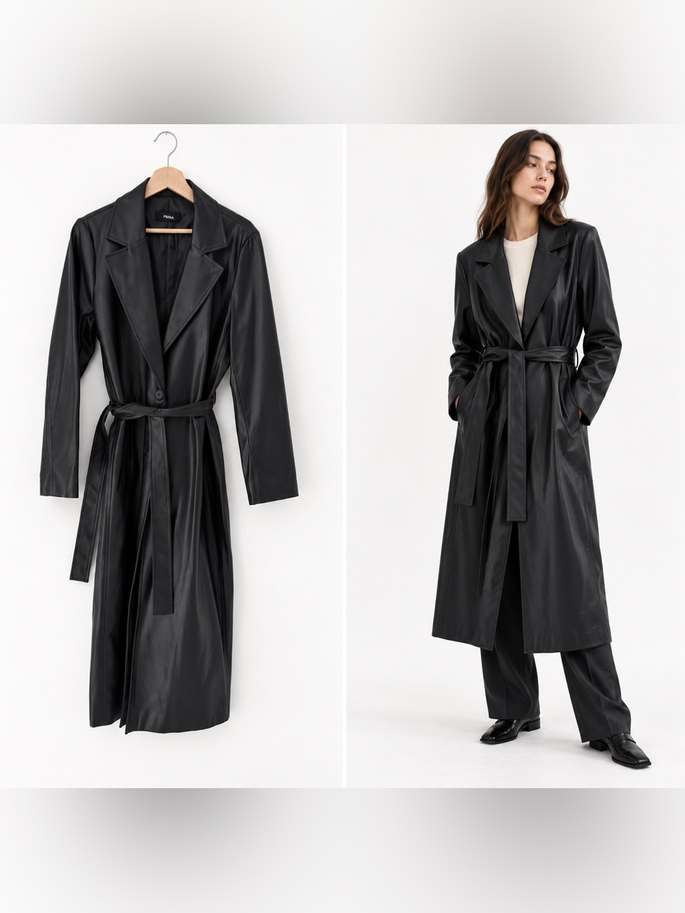 Peina Leather Trench Coat